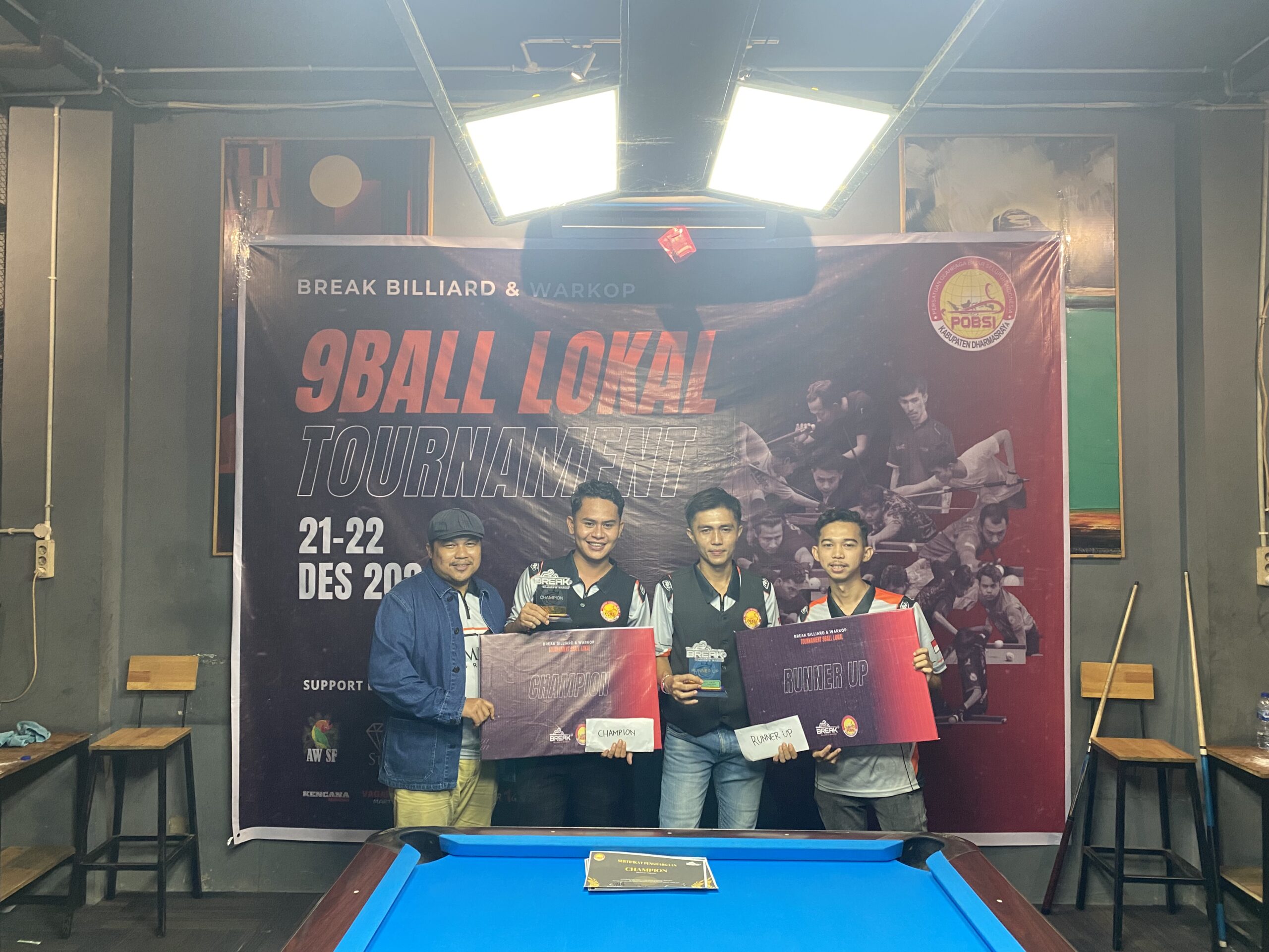 Break Billiard Sukses Selenggarakan 9 Ball Lokal Tournament, Rebutkan Belasan Juta Rupiah